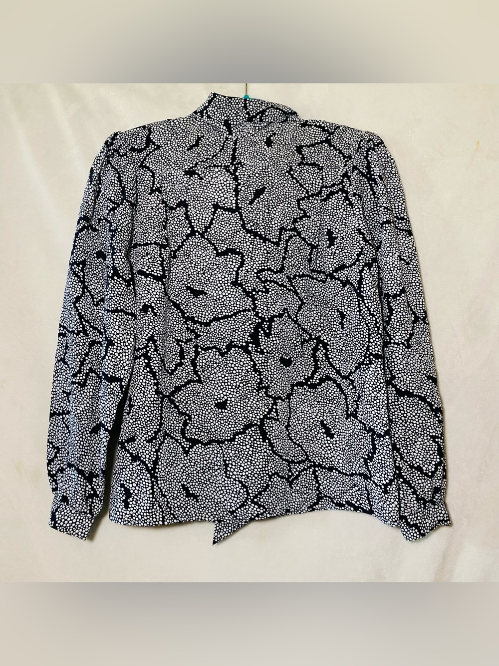 Sunny Leigh Black and White Dot-Print Blouse SZ s/m